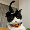 2026 Nuevo Sombrero de Gato para Mascota de Halloween Tejido a Mano Estrella Luna Bruja Disfraz de Halloween para Mascota