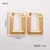 Pendientes de Acero Inoxidable Transfronterizos para Mujer, Clips para Orejas de Círculo Irregular Geométrico de Moda, Pendientes de Acero de Titanio Dorado al por Mayor