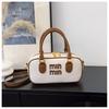 Bolso Satchel Boston Retro Moderno de Color Contrastante Almohada Bolso Pequeño para Mujer 2025 Nuevo Versátil Moderno Bolso Bandolera de Hombro