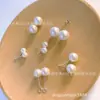 Brincos de Pérola de Água Doce Naturais com Pino de Prata S925 Prata Esterlina Simples Japonês e Coreano Versátil Presente para Ao Vivo Outlet de Fábrica