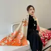 Cachecol Jacquard Elegante Estilo Chinês Outono e Inverno, Xale Feminino Magnolia Imitação de Caxemira, Cachecol Quente Espesso de Alta Qualidade