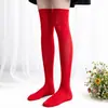 Medias Premium de Terciopelo Transfronterizas con Lazo Rojo, Atractivas y Sexys, Resistentes a Enganches, Calcetines Japoneses Hasta la Rodilla