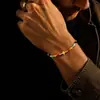 Pulsera de Aleación con Perlas para Mujer, Perlas Redondas de Colores, Forma de Cruz, Estilo Dulce, Ajustable, Regalo de Promoción Publicitaria