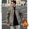 Chaqueta de Gamuza Casual Elegante para Primavera Otoño Solapa Americana Tallas Grandes Retro Chaqueta de Cuero para Motocicleta Hombre Top de Moda