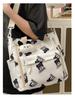 Bolsa de Lona de Dibujos Animados Estilo Coreano para Estudiantes Mujeres Bolsa Cruzada para Clase Estilo Mori Casual Gran Capacidad Viaje al Trabajo Hombro Tote Bag