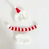 Versión Mini 4.0Labubu Cuarta Generación Vinilo Peluche Base Contraseña Muñeca Ropa Sombrero de Navidad Traje de Muñeco de Nieve