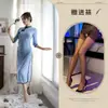Sexy uniforme cheongsam estilo estudiante de la República de China, pijama transparente para mujer, lencería cosplay de deseo puro