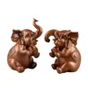 Par de Ornamentos de Elefante de Cobre Auspiciosos, Artesanato de Cobre para Casa ou Escritório, Decorações Fofas de Elefante, Presente de Inauguração de Loja