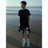 Shorts Esportivos Tendência com Estampa de Espuma de Álamo para Homens, Shorts de Ginástica e Basquete Estilo Americano de Verão, Shorts Respiráveis de Cinco Pontos