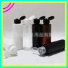 Garrafa com tampa flip-top na cor chá, 100ml; garrafa azul com tampa flip-top; frasco de hidrolato; frasco de óleo essencial, 100ml; garrafa com tampa de borboleta; garrafa de ombro reto; garrafa de loção