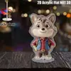Impresión Plana Transfronteriza 2D Plano Rotación de 360 Grados Escena de Nieve Casa de Pingüinos Decoración de Escritorio Interior y Exterior Festival