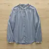 Colección Otoño 2026: Cardigan de Gasa de Doble Capa Bordado Étnico con Cuello Mao Estilo Japonés para Mujer Camisa Top de Manga Larga Venta al por Mayor