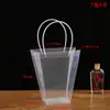 Bolsa de Mano Trapezoidal Transparente para Flores, Bolsa de Mano para Ramo de Vacaciones, Bolsa de Regalo para el Día del Maestro, Bolsa de Polipropileno para Empaque de Flores de Floristería