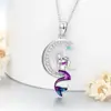 Collar de Resina de Sirena Transfronterizo Europeo y Americano para Mujer, Cadena para Clavícula con Colgante de Luna y Estrella Versátil y Elegante, Estilo Nicho de Ins
