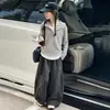 Ropa Infantil Estilo Coreano 2026 Otoño Nuevas Llegadas Sudadera con Capucha Rayada Falsa de Dos Piezas para Niños Conjunto de Pantalones Anchos Elegantes para Niñas