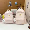 Mochila de Estudante de Ensino Médio Estilo Coreano Harajuku Campus com Bordado de Pônei do Ano do Zodíaco, Mochila Casual Simples e Moderna