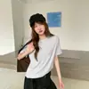 Camiseta Básica Simple Suave de Manga Media con Cuello Redondo y Hombros Rectos para Mujer Otoño