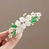 Estilo Coreano Estilo Antiguo Lirio del Valle Perla Pasador de Pelo Nuevo Estilo Chino Pinza de Resorte para Recogido Parcial en la Parte Posterior de la Cabeza Estilo Chino Dulce Tocados de la Dinastía Han