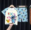 Pijamas de Verano para Niños al por Mayor Trajes de Manga Corta y Shorts para Niños Mayores Dibujos Animados Lindos Ropa de Casa para Bebés Niñas