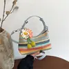 Bolso Tejido de Bloques de Color de Moda de Este Año, Bolso Cruzado para Mujer, Nuevo Estilo 2026, Bolso Cruzado Versátil a la Moda, Bolso Pequeño