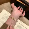 Pulsera de Perlas Shijia con Pequeñas Bolas Doradas y Diamantes Brillantes, con Cinco Monedas de Emperador, para Mujer, con un Toque de Lujo de Alta Gama, Elegante y Atractivo para la Riqueza, en Estilo Lujo Ligero