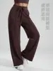 Pantalones de Yoga Juyitang de Cintura Alta con Cordón, Pierna Ancha, para Mujer, Sueltos y Adelgazantes, con Bolsillos Laterales