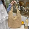 Estilo Vacaciones en la Playa Bolso de Paja Nuevo Bolso de Hombro Gran Capacidad Bolso Tote de Paja Bolso Tejido Portátil Bolso de Paja para la Playa
