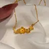 "Cacho de Flores" Colar Borboleta Prata Sonho de Primavera para Mulheres Estilo Doce Formato de Borboleta Elegante e Versátil Colar de Flores