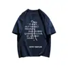 Camiseta de Manga Corta de Algodón Puro con Estampado de Letra de Lazo Estilo Ballet Americano Verano Moderna Versátil para Hombres y Mujeres