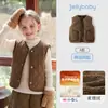 [Novo 2 itens 15% de desconto] Colete Dupla Face Jerry para Meninas Roupas de Outono para Crianças Colete Quente Roupas de Bebê