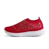 Comércio Exterior Transfronteiriço Tamanho Grande Primavera e Outono Nova Moda Lazer Strass Tecido Voador Estilo Esportivo Feminino Lazer Sapatos Femininos Pronta Entrega