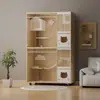 Gabinete para gatos, villa para gatos, nido para gatos de interior, jaula para gatos, casa para gatos de exhibición para tienda de mascotas, madera maciza al por mayor