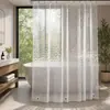 Cortina de Ducha Transparente Impermeable y Antimoho de PEVA Engrosado con Separación Húmeda y Seca para Baño y WC, Succión Magnética, Sin Taladro