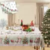 Mantel de Mesa de Nuevo Estilo Transfronterizo Impermeable Rojo Navideño Rectangular de Alta Gama Decorativo para Festivales