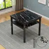 Sencillo juego de mesa y sillas de comedor de doble capa, mesa cuadrada para uso doméstico, económico para apartamentos pequeños, elegante mesa y sillas de comedor con almacenamiento, mesa pequeña