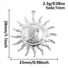 Pingente elegante retrô transfronteiriço de sol e lua, acessório de joalheria artesanal DIY em aço inoxidável banhado a ouro 18K.