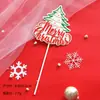 Inserto de Tarjeta de Papel Navideño, Inserto de Tarjeta de Feliz Navidad de Paja, Insertos de Árbol de Navidad, Insertos de Tarjeta de Papel para Decoración de Repostería
