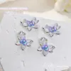 Famosos en Internet adornos para uñas de mariposa de doble capa, tridimensionales, incrustados con diamantes, láser inteligente, color hielo transparente, mariposa, decoración de uñas DIY