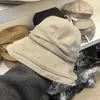 Nuevo Sombrero de Pescador con Ala Plisada Estilo Japonés para Mujer, Protección Solar al Aire Libre en Verano, Color Sólido, Diseño Simple, Sombrero de Cubo Adelgazante