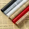 Papel de envolver Kraft inglés retro periódico papel de envolver para ramo de flores papel liso coreano impermeable floral florería venta al por mayor