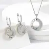 Venda Direta de Fábrica Conjunto de Joias de Diamante Brincos Colar de Noiva Casamento Fabricante Atacado à Vista Joias de Comércio Exterior Femininas