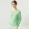 Novo suéter de cashmere 75% e seda de amoreira 25%, de malha reversível, gola redonda, cor sólida, versátil, solto e macio, para mulheres