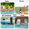 Estera de camping personalizada para RV, hecha de tubo de polipropileno trenzado, antienvejecimiento y resistente a la humedad, para exteriores, para jardín, patio y césped.