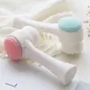 Cepillo facial de silicona de cerdas suaves, masajeador manual, cepillo de limpieza profunda de poros de doble cara, removedor de puntos negros