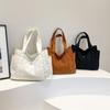 Cross-border nova bolsa de ombro de grande capacidade saco de tote corduroy japonês simples bolsa de estilo universitário bolsa de lona feminina
