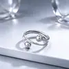 Anillo de acero de titanio de diseño nicho estilo Ins para mujer, no se decolora, oro de 18 quilates, diseño abierto, acero inoxidable, lujo ligero, anillo para el dedo índice, venta al por mayor