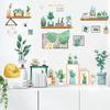 Cacto carnudo fresco em vaso prateleira pendurar parede adesivos de imagem verde fresco decoração de casa removível MG9086