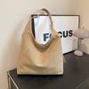 Bolso informal de ante de gran capacidad para mujer, bandolera de hombro, bolso tipo cubo, otoño e invierno, 2024