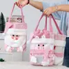 Nova Decoração de Natal Transfronteiriça Saco de Maçã Saco de Doces para Crianças Saco de Presente de Desenho Animado Tricotado Rosa para Namorada