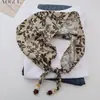 Bufanda de Gasa Estampada Suave Hecha a Mano con Perlas para Mujer, Delicado Pañuelo para Sesión de Fotos Estilo Bosque Pastoral, Bufanda Delgada Decorativa